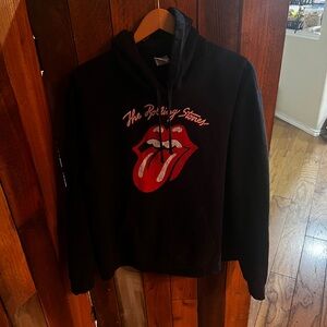 The Rolling Stones Black Hoodie with Red Logo